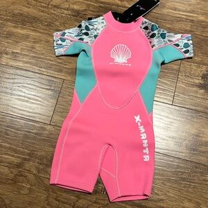 Water sport protection suit girls short sleeve water suit